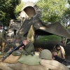 \"Valkhofpark wordt goed bewaakt ivm Market Garden door  semi-Amerikaanse soldaten in zandzakkenstelling\"