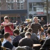 \"Nijmegen, 18-3-2010 . Lente, Terrassen zitten weer vol. Koningsplein.\"