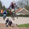 \"Wijchen, 04-04-10: Op het terrein van Wycroos in Wijchen strijden jonge kinderen vandaag om het districtkampioenschap fietscross\"