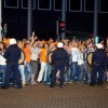 \"Nijmegen, 6-7-2010 . \'Feest\' na behalen finale WK voetbal. Keizer Karel plein.De ME heeft opgegeven.\"