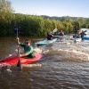 \"Nijmegen, 29-6-2010 . Kanoclub op water in de Ooij\"