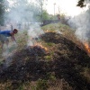 \"Nijmegen, 19-7-2010 . Bermbrand aan nieuwe Ubbergseweg, buurtbewoners blussen zelf want de brandweer had het druk\"