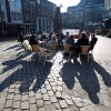 \"-Nijmegen, 17-2-2011 . Eerste terras op Koningsplein.\"