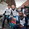 \"Nijmegen, 17-3-2011 . Op het Marienburgplein wordt actie gevoerd tegen illegaal maken vluchtelingen. Als actie wordt er hier een tijdelijk detentiecentrum gebouwd\"