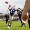 \"Nijmegen, 26-6-2011 . american football Pirates-Falcons, Arnhem Falcons en Nijmgen Pirates zijn al zo goed alz eker om eem plekje in de playoffs, sportpark van Hatert\"