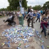 \"Nijmegen, 19-7-2011 . Vierdaagse, Volgend jaar grotere vuilnisbak bij Kelfkensbos bij Peemanhuisje.\"