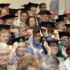 \"Nijmegen, 2-10-2011 . Alumnidag Radboud universiteit, Prof.dr. Wilhelm Huck, Dr. Sabine Hunnius, Prof.dr. Bas Bloem\"