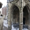 \"Nijmegen, 30-1-2012 . De Stevenskerk brokkelt af. Monumentenzorg bekijkt de beelden van de kerk en van de Latijnse school.\"